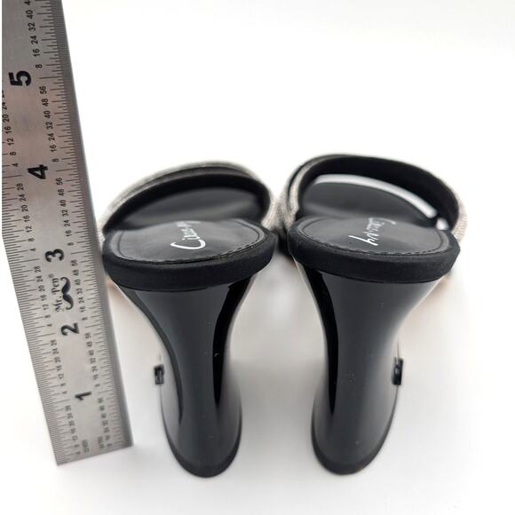 Circus NY Heddie Rhinestone Strap Heeled Sandals Women's Black Size US6 EU37 - Picture 4 of 13